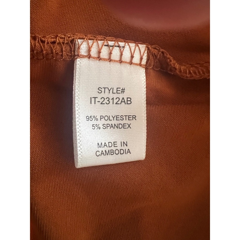Sleeveless Front Knot Twisted Draped Knit Top Burnt Orange Rust Crew Neck L - Picture 4 of 10